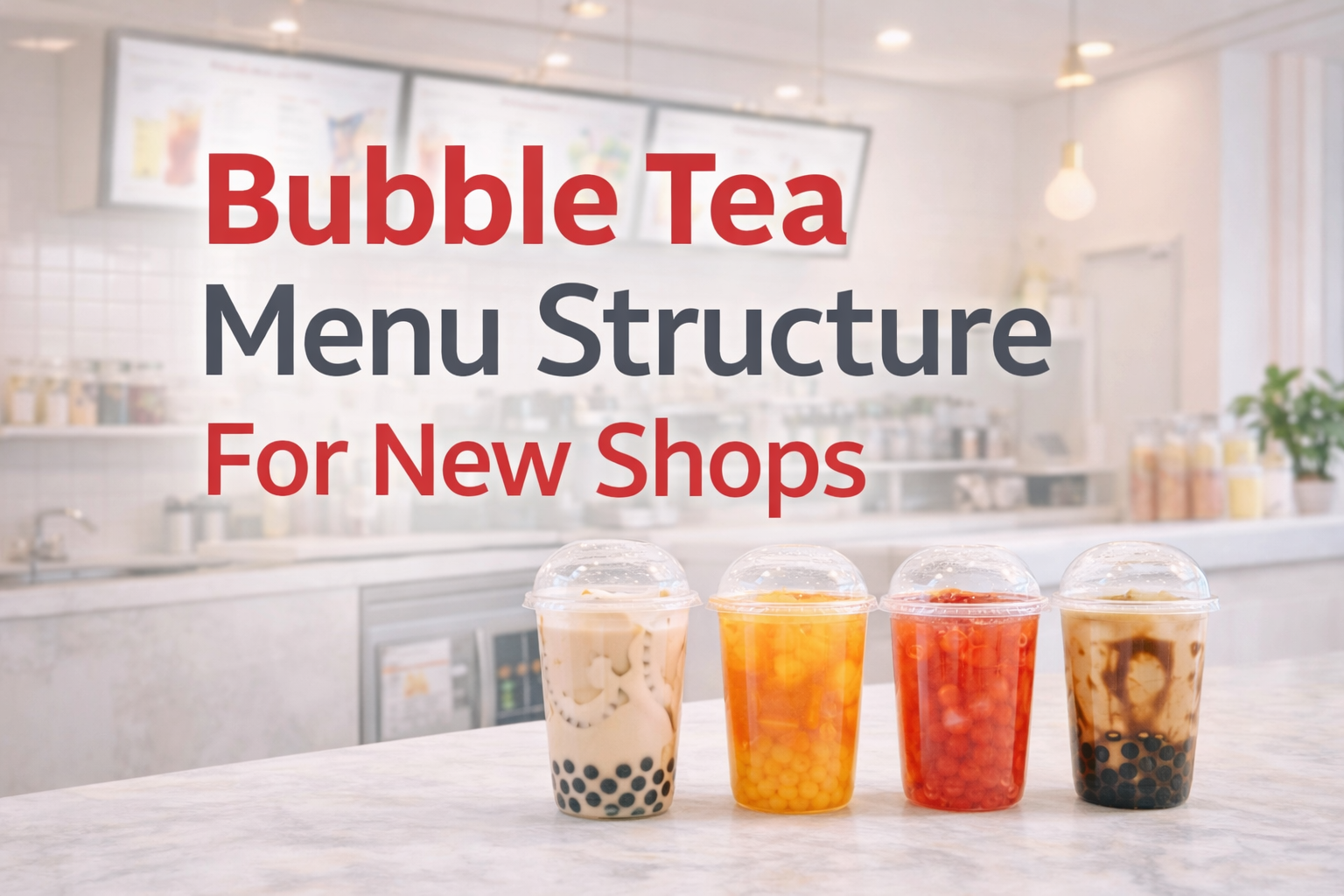 Bubble tea drinks lineup illustrating menu structure for new bubble tea shops
